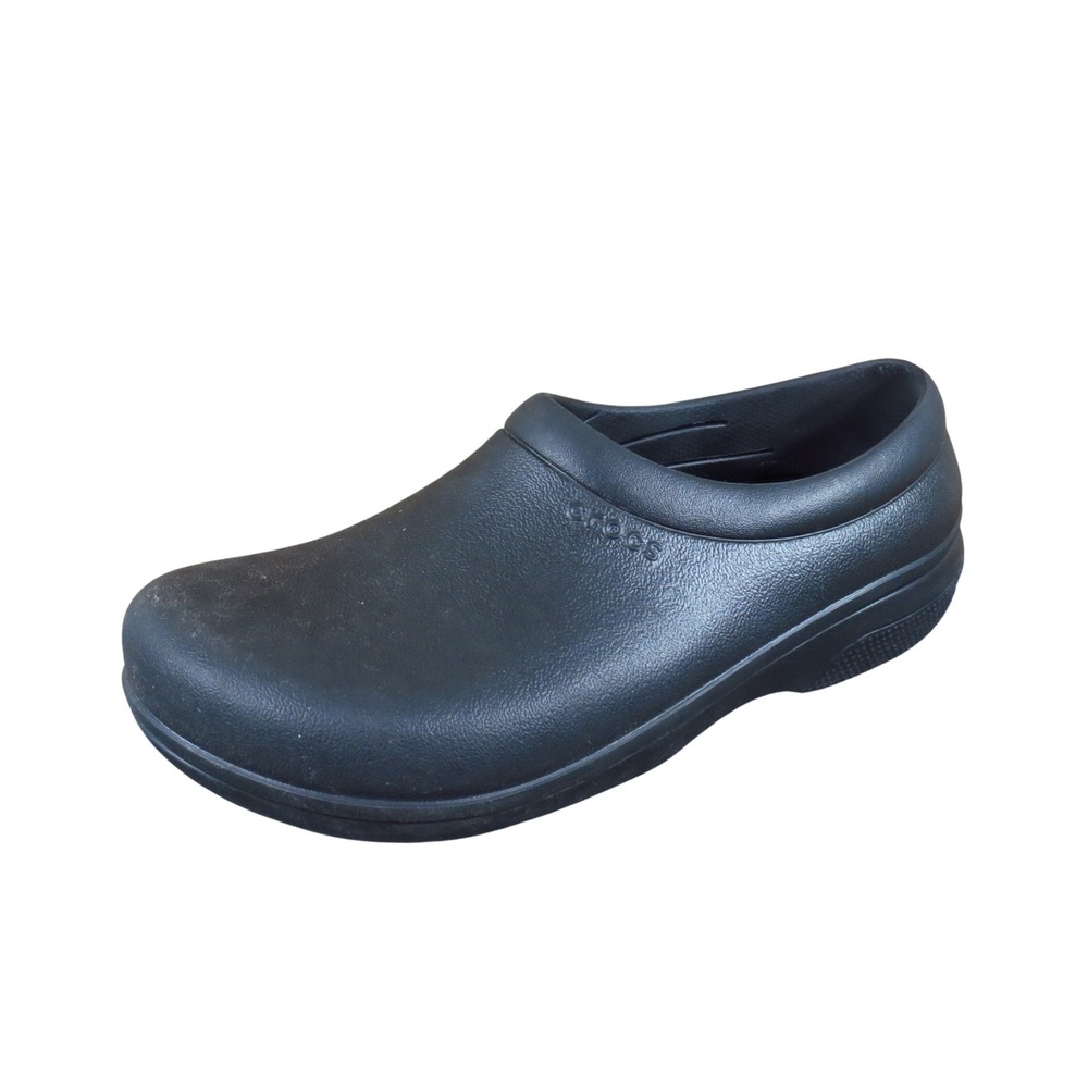 Crocs On The Clock Unisex Work Clog Size M10 W12 Nursing Service Black Synthetic